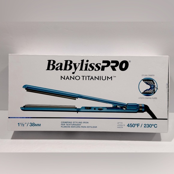 BABYLISSPRO NANO TITANIUM 1-1/2" CRIMPER STYLING IRON - Picture 2 of 9